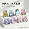 Espejo de Maquillaje Plegable Portátil de PU para Estudiantes Mujeres, Espejo de Retoque de Escritorio para Dormitorio, Diseño Artístico, Mini Espejo Portátil al por Mayor