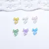 Decorações de Arte para Unhas Mini Laços Cor de Doce Transparente, Acessórios Fofos para Unhas, Laços de Fita, Acessórios de Unha Usáveis
