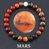 Serie Planeta Transfronterizo Pulsera de Piedra Natural Pulsera de los Ocho Planetas Cadena Elástica Joyería con Cuentas Accesorios de Regalo
