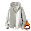 26 Chaqueta de Algodón con Capucha para Hombre, Nueva para Otoño/Invierno, Estilo Montaña para Exteriores, Senderismo, Cortavientos, Resistente al Agua, Ligera, Abrigo Cálido