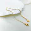 Tobillera Pulsera Cadena HF Acero Titanio Cadena Cruzada Oro 14K Femenina Cierre Langosta Acero Inoxidable No Se Desvanece Mayoreo