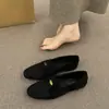 Mocasines Planos de Bajo Perfil sin Cordones para Mujer, Zapatos Planos de Suela Gruesa, Zapatos de Piel Perezosa de Gamuza con Punta Redonda y Corte Profundo, Otoño/Invierno 2025