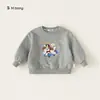 Roupas infantis Youbao Huzhou Zhili: blusas femininas, moletons infantis com cachorrinhos de desenho animado, moletons infantis folgados de gola redonda