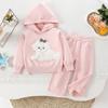 Conjunto de Suéter para Niña Otoño e Invierno Nuevo Bebé Niña Dibujos Animados Cachorro Suéter con Capucha Suéter Pantalones Estilo Coreano Lindo