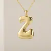 Venta Caliente Transfronteriza 18K Liso Lindo Versión Q Gordito Burbuja Colgante Alfabeto 26 Letras Estilo Minimalista de Nicho