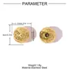 Cuentas Espaciadoras Redondas de Flor Europeas y Americanas DIY Pulsera de Acero Inoxidable Joyería de Acero de Titanio Accesorios Pulsera Cuentas con Agujero Grande
