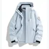 Jaqueta corta-vento de grafeno Roupa de trabalho Estampa de logotipo personalizada Outono Inverno Três em Um Revestimento de fleece Roupa externa corta-vento Construção de equipe Roupas de trabalho