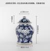 Jarrón de Jingdezhen Azul y Blanco con Carácter de Felicidad para Sala de Estar en Casa, Decoraciones de Porcelana Azul y Blanca, Porcelana para Arreglos Florales, Adornos de Cerámica de Estilo Chino
