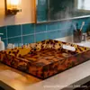 Bandeja acrílica de casco de tartaruga transfronteiriça, caixa de armazenamento com estampa de leopardo estilo ins, bandeja decorativa para penteadeira, fábrica de caixas organizadoras