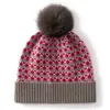 Gorro de punto de moda para mujer de otoño e invierno, engrosado para abrigar, gorro con pompón mullido, a prueba de viento, cálido y protector para los oídos, adecuado para ciclismo y clima frío