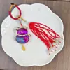 Produto Acabado: Patrimônio Cultural Imaterial Estilo Chinês Bordado Brocado Song Gato da Sorte Pingente Charme de Bolsa Pendente para Carro Pingente Dupla Face Decoração Brocado Song