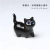 Gato de sándalo verde con ojos de gato, gato curioso lindo, adornos pequeños de escritorio lindos, gato tallado en ébano, regalo creativo para niños y niñas