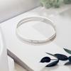 Pulsera de Anillo Sencillo Plateada para Mujer, No se Desvanece, Pulsera Fina de Imitación Oro, Pulsera de Anillo Cerrado, Gipsófila Brillante Oro Rosa