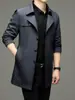 Nova Jaqueta Masculina de Meio Comprimento com Gola de Terno, Botão Único, Moda Business Casual