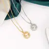 Collar Planeta de Piedra Ojo de Gato Brillante para Mujer, Lujo Ligero, Gama Alta, Diseño Único, Nueva Tendencia 2022, Estilo Minimalista Fresco
