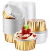 Vasos de Papel de Aluminio para Freidora de Aire, Vasos Redondos de Papel de Aluminio, Tazones para Pastel, Huevo, Barbacoa, Tazones Resistentes a Altas Temperaturas, Moldes para Pastel, Vasitos para Pudín