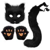 Disfraces de Cosplay de Halloween Accesorios Máscara Facial de Zorro Peluche Simulación Set de Cola Comic Con Máscara de Juego de Rol Femenina