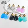 Suministro Transfronterizo de Pendientes Colgantes Geométricos de Acrílico, Modernos y Elegantes Accesorios de Pendientes Grandes Coloridos con Manchas de Dopamina