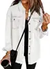 Chaqueta Camisa de Mezclilla Lavada Transfronteriza Otoño e Invierno 2024 Abrigo con Dobladillo Deshilachado Estilo Casual Cómodo Corte Holgado