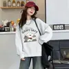 Sudadera de Forro Polar para Niñas 2025 Nuevo Otoño Estilizado Diseño de Dibujos Animados para Niños Mayores, Ropa Cálida de Moda Coreana para Otoño e Invierno