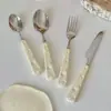 Plato para Bistec de Acero Inoxidable de Lujo de Gama Alta, Juego de Cuchillo y Tenedor, Juego de Vajilla Estilo Occidental, Juego de Tres Piezas de Cuchillo, Tenedor y Cuchara para Queso