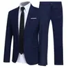Traje de Dos Piezas para Hombre, Estilo Coreano Ajustado, Profesional de Negocios, Ropa Formal, Traje de Novio, Traje Casual Británico