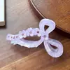 Super Presilha de Cabelo de Tubarão Flor Estéreo com Pedras Preciosas Laço de Fada Grande Presilha para Rabo de Cavalo Alto Luxo Leve na Parte de Trás da Cabeça