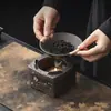 Aquecedor de Chá Cerâmico Rústico Estilo Japonês, Pequeno Fogareiro para Aquecer e Manter o Chá Quente, Aquecedor de Bule de Chá, Base Isolante