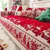 Almofada de sofá em chenille com tema de Natal, adequada para todas as estações, com design antiderrapante e resistente a arranhões de gato, e lavável à máquina