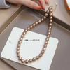 Collar de perlas de color mixto para mujer beizhu Shijia cadena para la clavícula otoño e invierno Maillard Nuevo cadena de suéter de lujo ligero gradiente avanzado