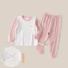 Conjunto de dos piezas de otoño para niños, de manga larga y pierna larga, transpirable y cómodo, disponible en tallas grandes, un atuendo de dos piezas para bebés