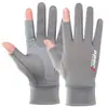 Guantes de Protección Solar para Primavera y Verano, Estilo Delgado para Conducir, Ciclismo al Aire Libre, Guantes de Seda de Hielo para Hombres y Mujeres, Antideslizantes, Guantes de Medio Dedo