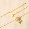 Collar de diseño fresco con pequeñas flores, colgante de lujo con luz de nicho y cadena de clavícula de girasol, accesorios de verano para mujer que combinan con todo.