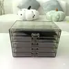 Caja de Almacenamiento de Joyería de Acrílico Gris Translúcido para Escritorio de Cinco Cajones Tipo Cajón Caja de Almacenamiento para Anillos Pendientes Caja para Accesorios de Uñas