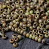 Brincos Vintage de Contas de Vidro com Miçangas de Arroz na Cor Picasso, Feitos à Mão com Contas Soltas, Wuzhou, Guangxi, Estilo de Arte Retrô