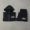 Cardigan con Letra Bordada Alcatraz de Venta Cruzada Europea y Americana Sudadera con Capucha Forrada de Polar Chaqueta Pantalones Casuales