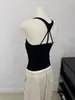 2807 Primavera/Verano Camisola Pura Pasión Chica Atractiva con Almohadillas en el Pecho, Ropa Exterior, Hermoso Diseño de Espalda, Top Estilo Coreano Hueco