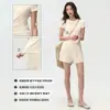 Top de Malha Fitness Peça Única Alta Elasticidade Justo para Mulheres Sem Costura Gola Redonda Camiseta de Yoga Pilates Indoor Emagrecedor Manga Curta