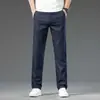 Jeans de Seda Tencel para Hombre para Primavera y Verano, Corte Holgado, Pierna Recta, Pantalones Casuales Finos de Seda Helada para Hombre