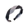Diadema Vintage de Color Cruzado con Estampado de Pata de Gallo para Mujer, Diadema Dentada de Verano Antideslizante para Aplicar Mascarillas Faciales, Pinza para el Cabello, Accesorio para el Cabello, Cuadros