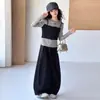 Conjunto de Ropa de Otoño Nuevo para Niñas 2026, Moda Infantil Casual Elegante Falso Dos Piezas Moda Ropa de Otoño para Niñas Tendencia