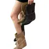 Botas de Tacón Retro Sueltas de Puntiagudas con Cordones para Mujer, Nuevas 2026 Otoño/Invierno Versátiles Estilo Vaquero Occidental Adelgazantes Botas de Jinete