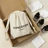 Bolsa de algodão de bambu personalizada com cordão para guardar cosméticos, produtos de aromaterapia, itens de skincare, acessórios e joias; saco de embalagem à prova de poeira