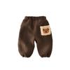 Calças para bebê meninos e meninas forradas com fleece bebê engrossadas calças de outono e inverno para bebê calças quentes de imitação de pele de cordeiro infantil