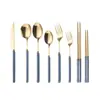 Conjunto de Talheres de Cerâmica e Aço Inoxidável de Luxo Nórdico Amazon, Cuidadosamente Selecionado, Incluindo Facas, Garfos, Colheres, Hashis e Talheres para Bife