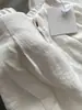 Vibras Elegantes y Relajadas, Lino Blanco Protector Solar, Caída Relajada, Pantalones de Pierna Ancha de Tiro Alto hasta el Suelo
