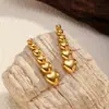 Pendientes Elegantes de Acero Inoxidable con Diseño Retro Irregular Geométrico Cuadrado Hueco Corazón de Melocotón Poker Europeos y Americanos de Nicho Venta al por Mayor