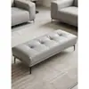 Banqueta de sofá minimalista italiana banqueta para trocar de sapato hall de entrada banqueta longa de couro banqueta de apoio ao lado da cama