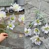 Flores artificiales de simulación para bodas fabricantes de comercio exterior 5 cabezas capuchina flocado clemátide estilo jardín bodas flores artificiales al por mayor