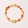 Diseño original natural 6MM hilo de oro pulsera de jade para mujer nueva calabaza china retro pulsera de jade de alta calidad al por mayor